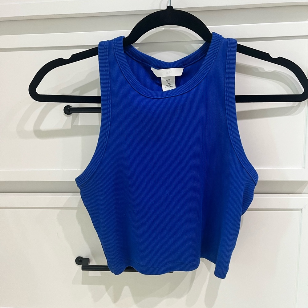 H&M Royal Blue Ribbed Tank Top
